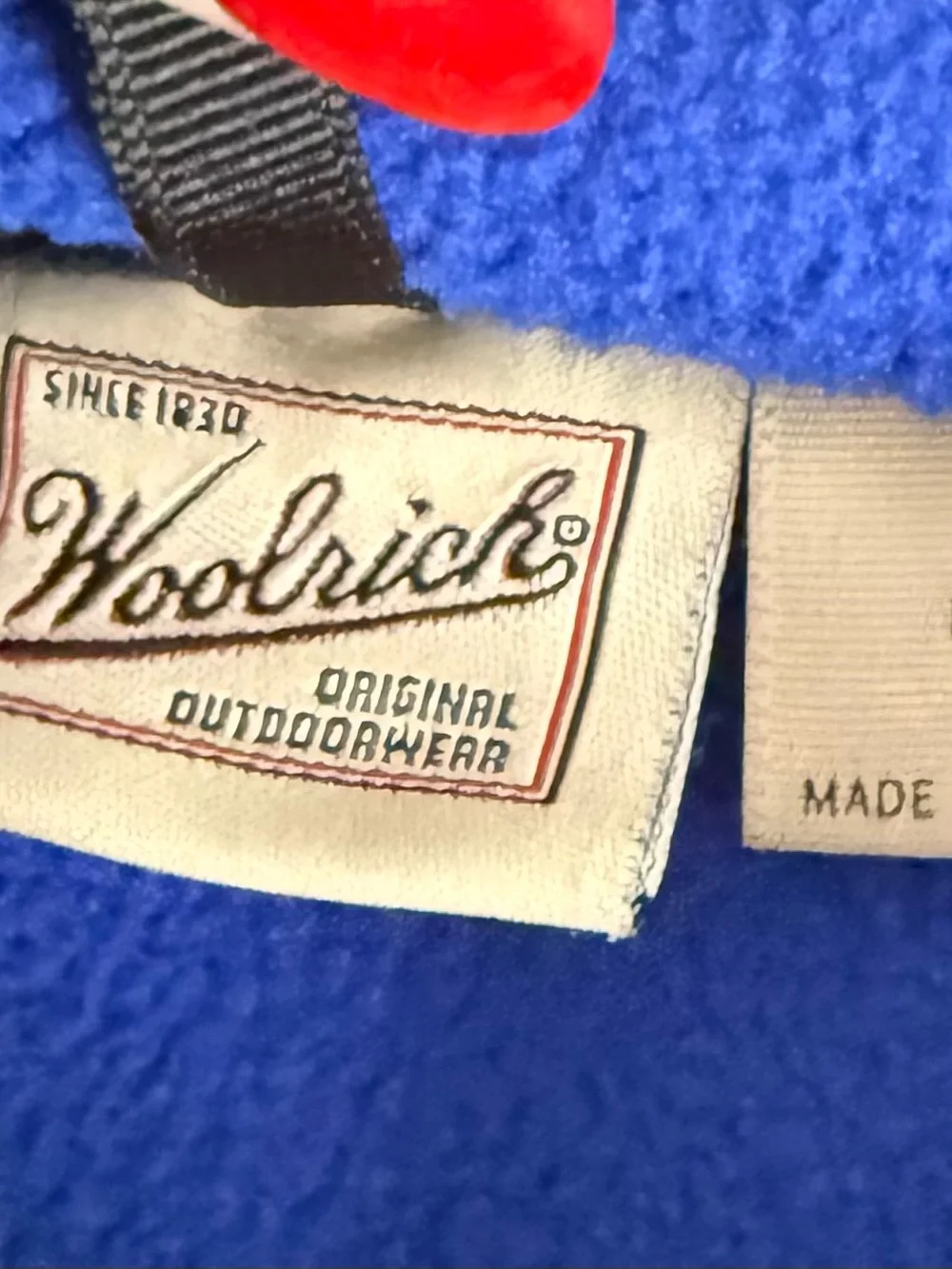 Vintage Woolrich Royal Blue Snap-Front Fleece Pullover